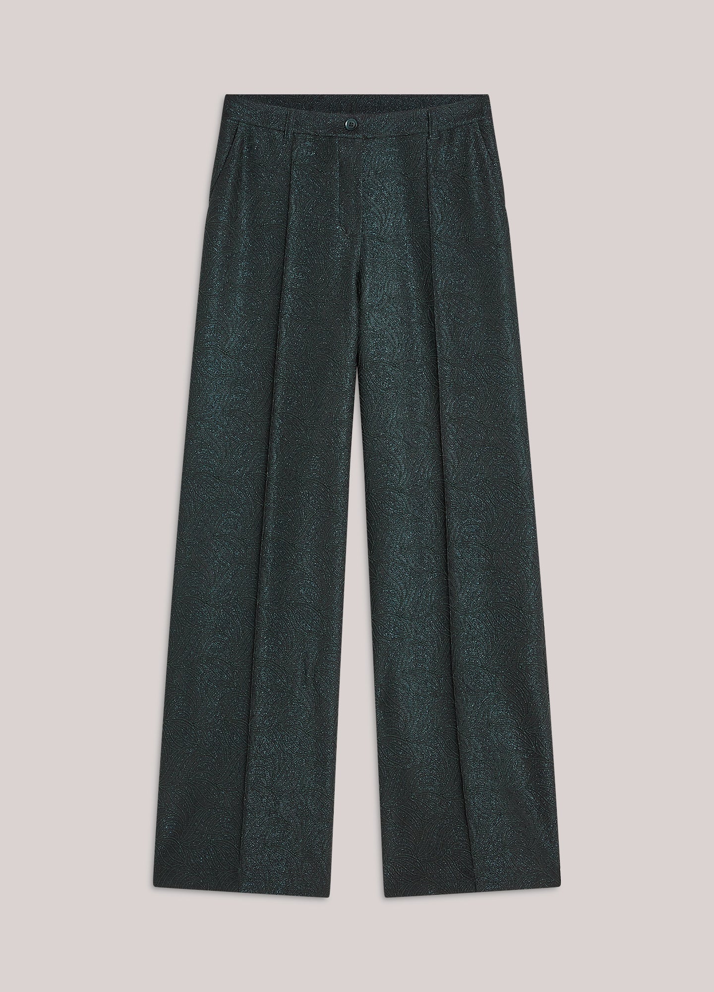 Trousers in glitter jacquard