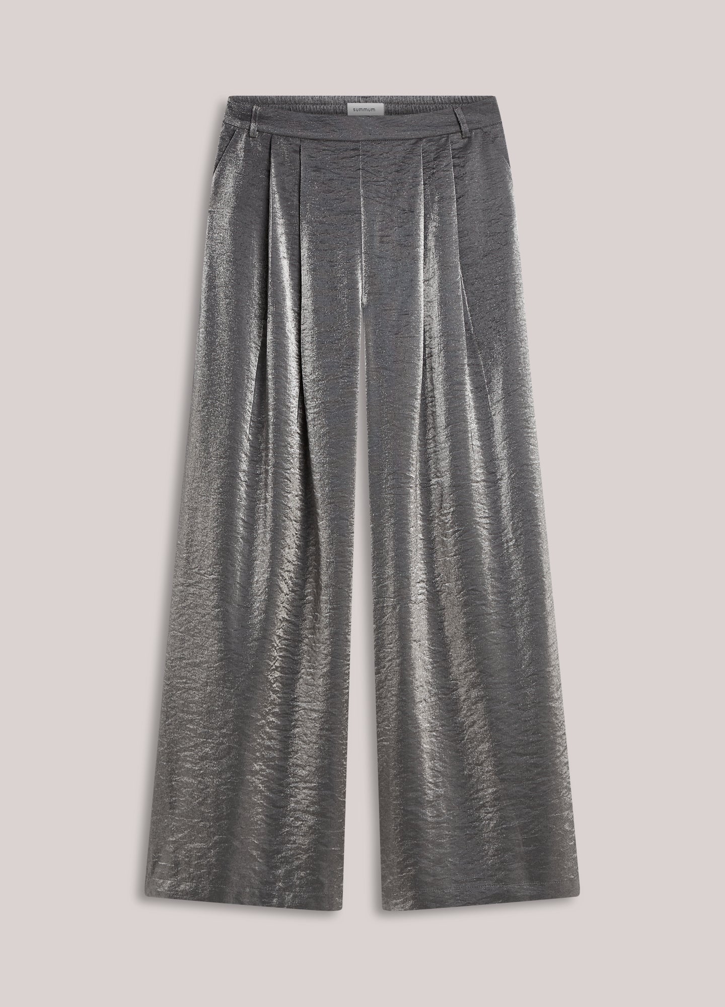 Wide metallic trousers