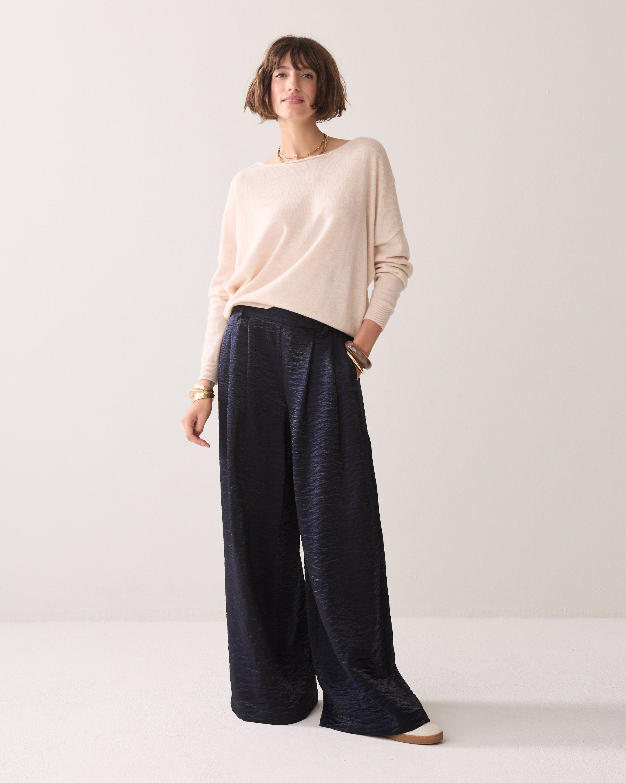 Metallic wijde broek