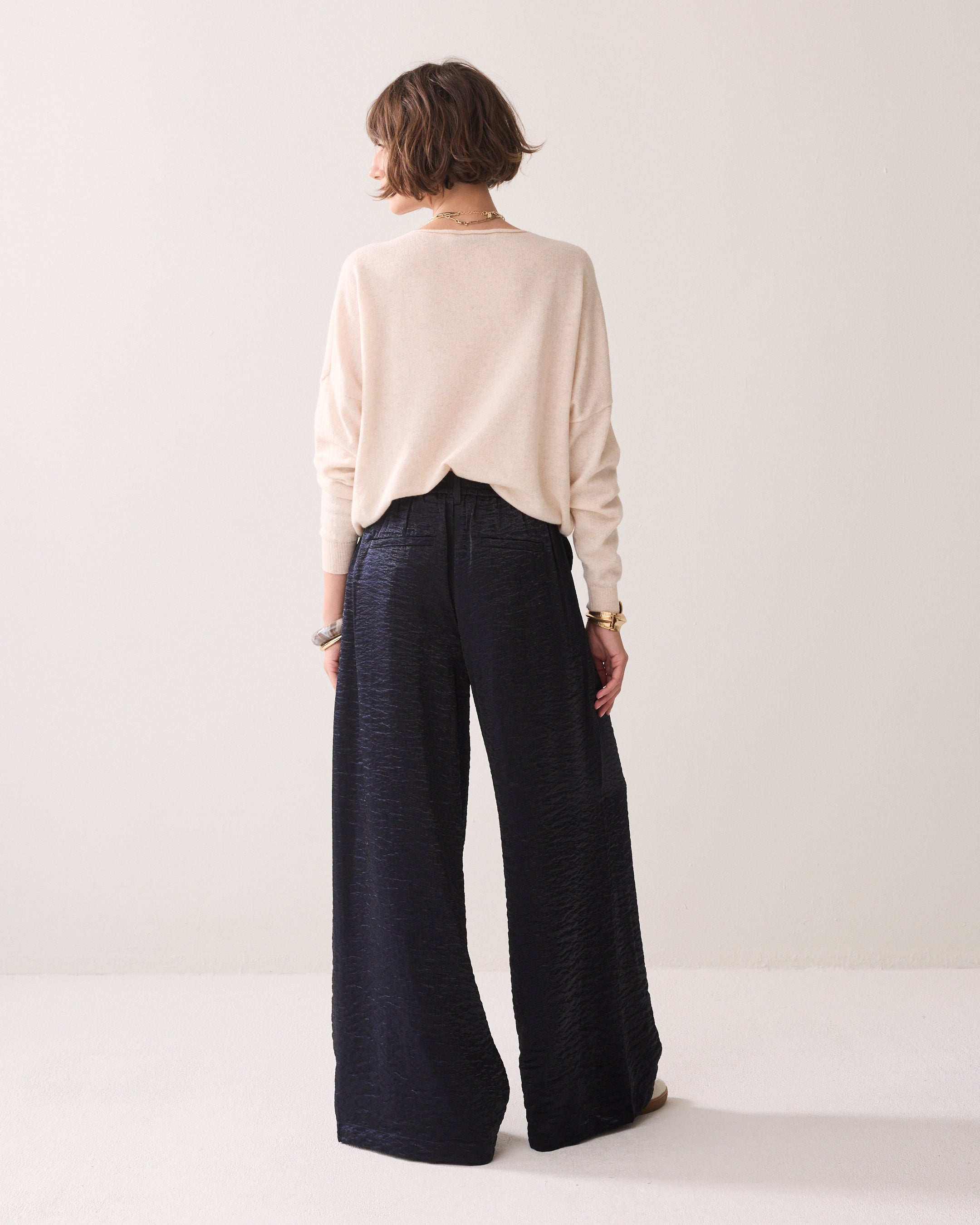 Metallic wijde broek