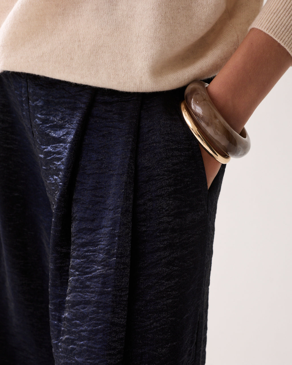 Metallic wijde broek
