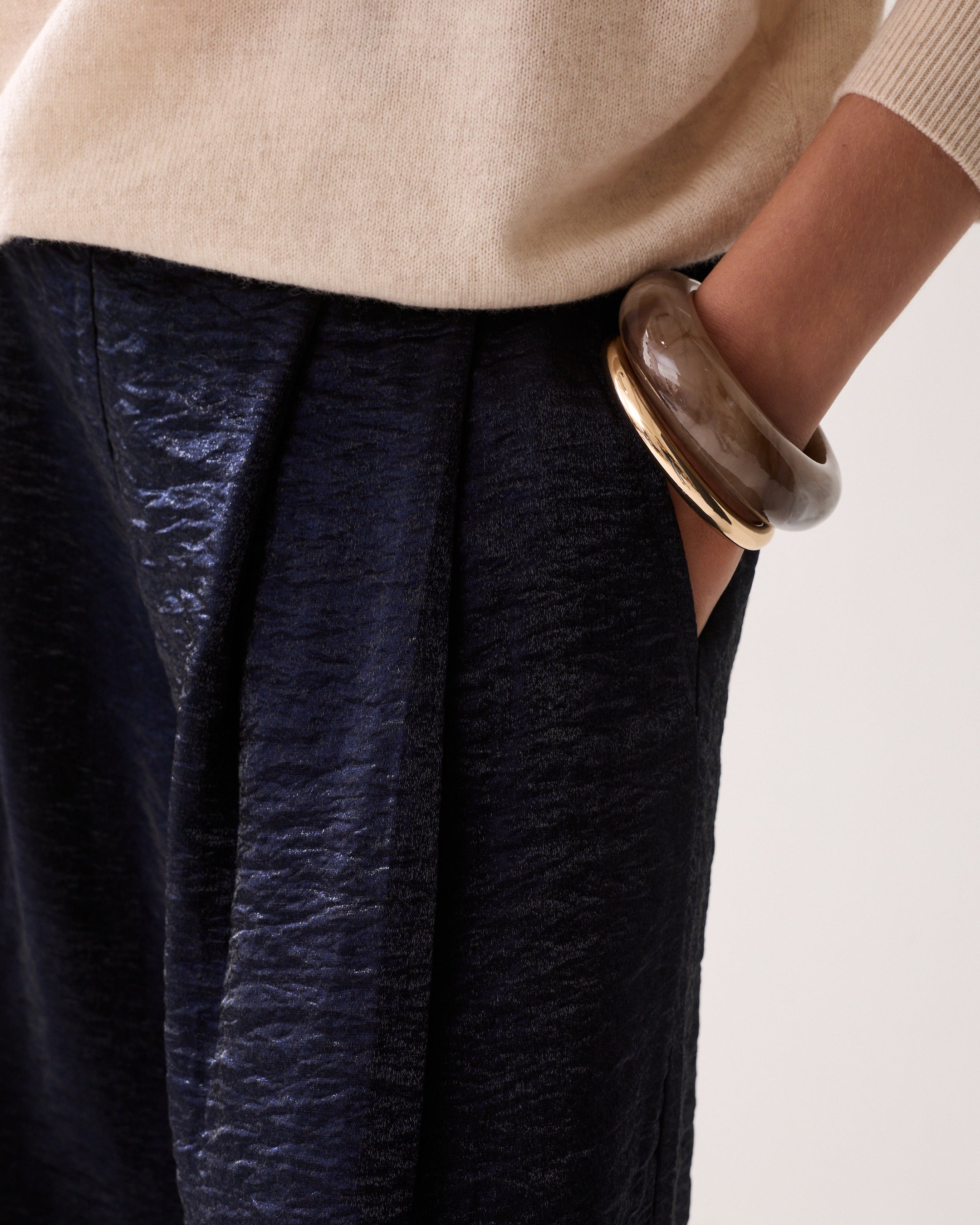 Metallic wijde broek