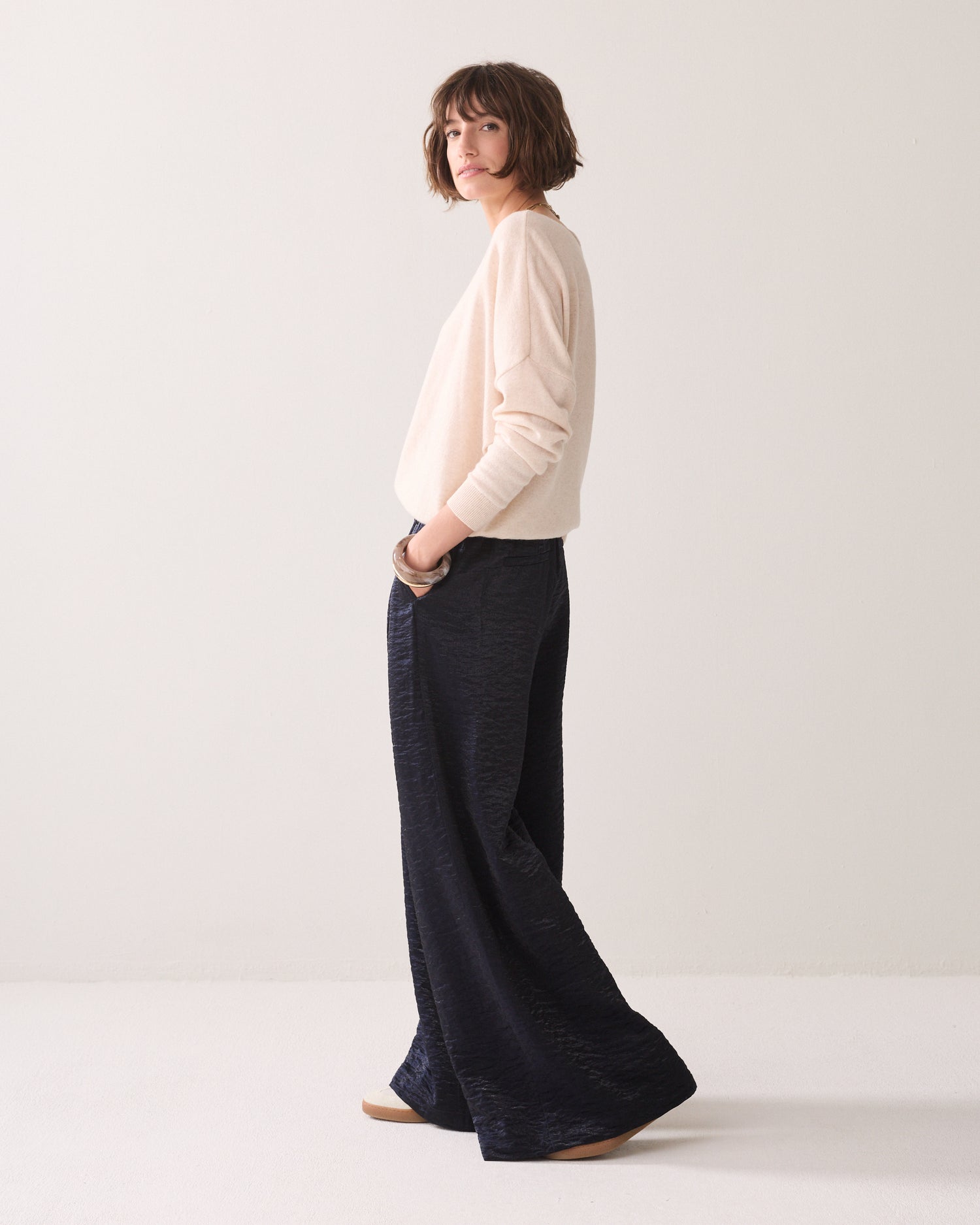 Metallic wijde broek