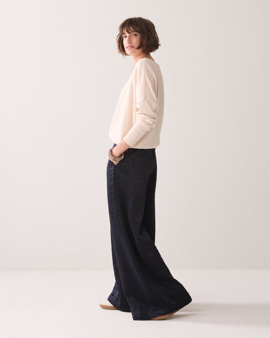 Metallic wijde broek