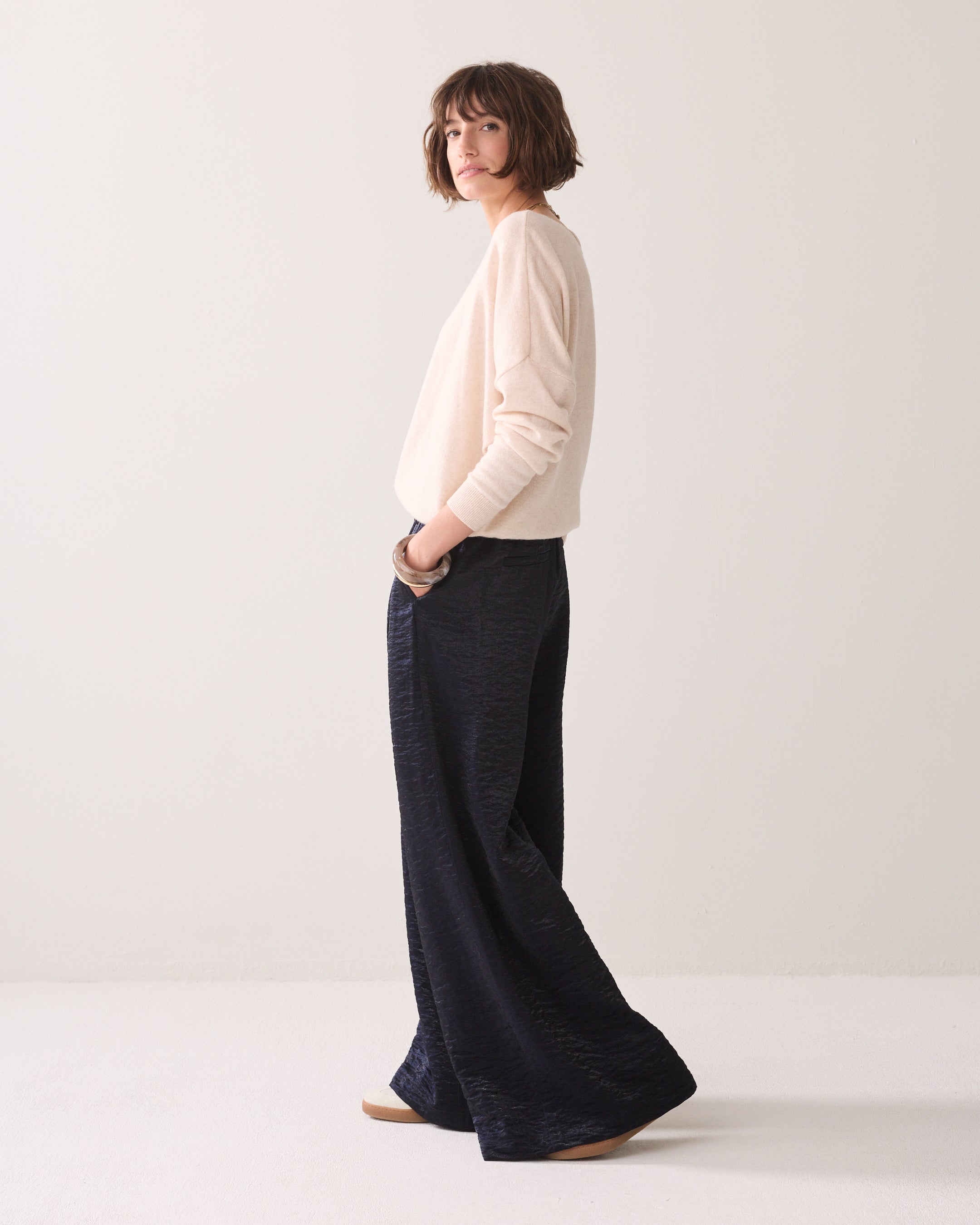Metallic wijde broek