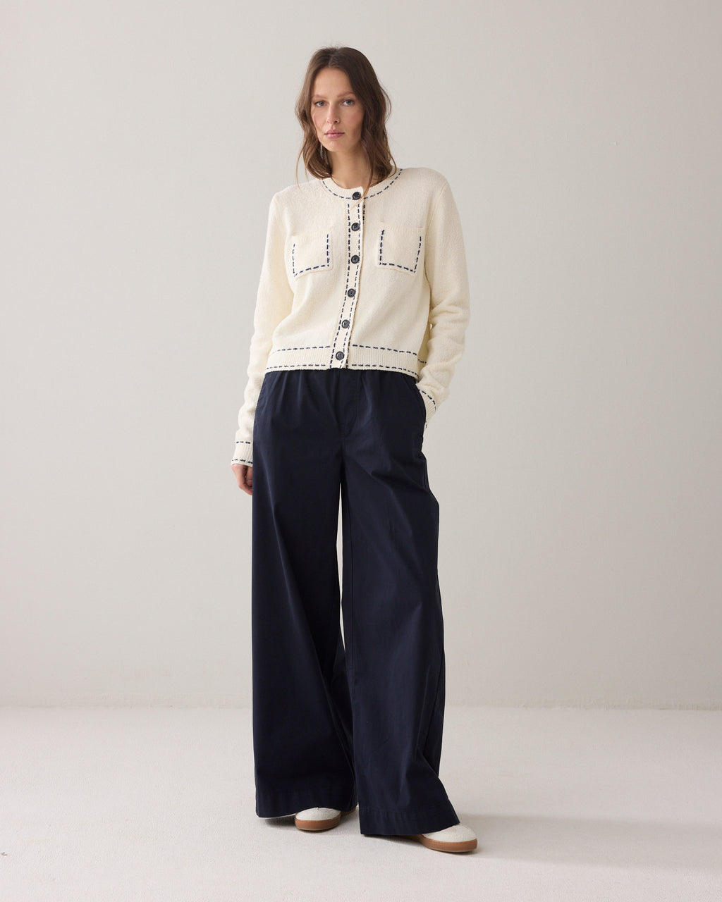 Zachte broek met wijde pijpen