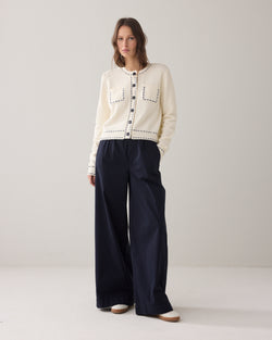 Zachte broek met wijde pijpen