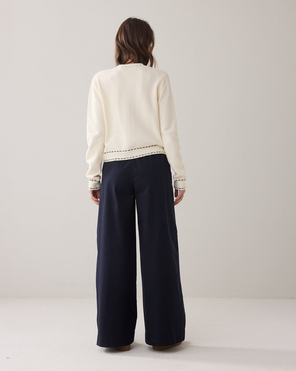 Zachte broek met wijde pijpen
