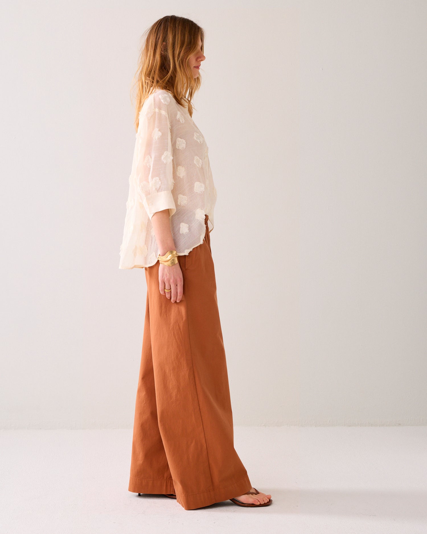 Pantalon doux à jambes larges