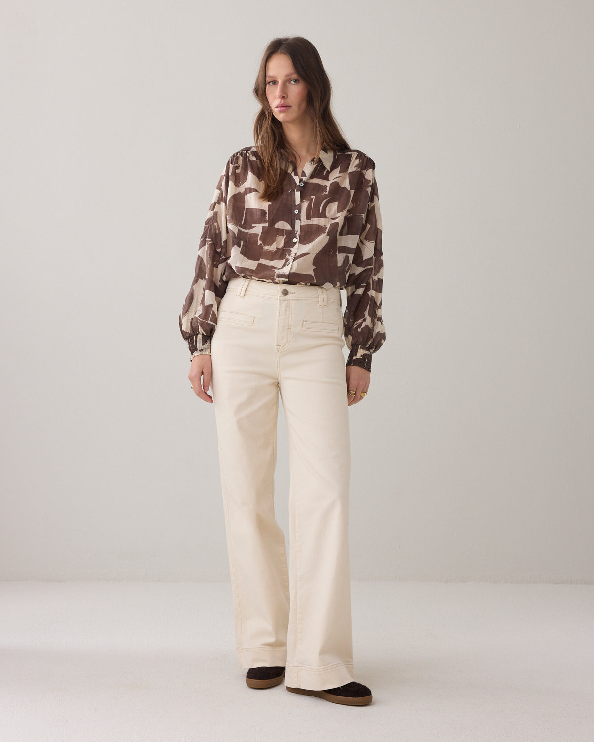 Flared broek hoge taille