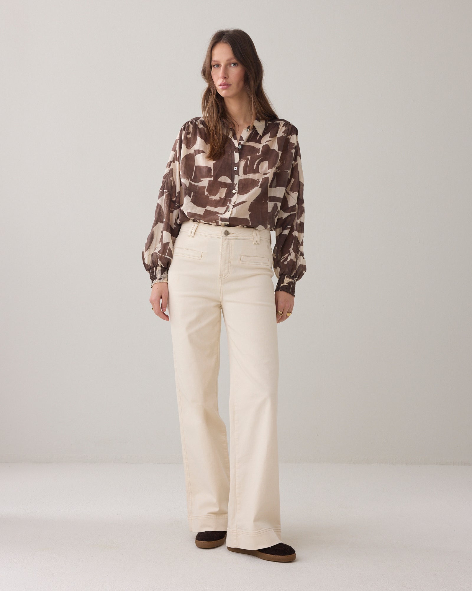 Flared broek hoge taille