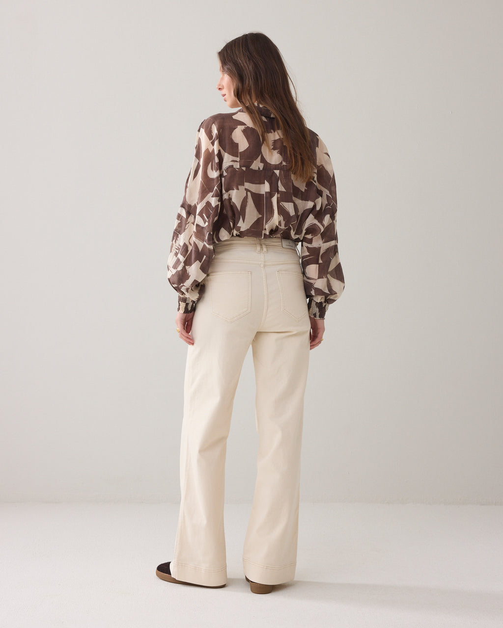 Flared broek hoge taille