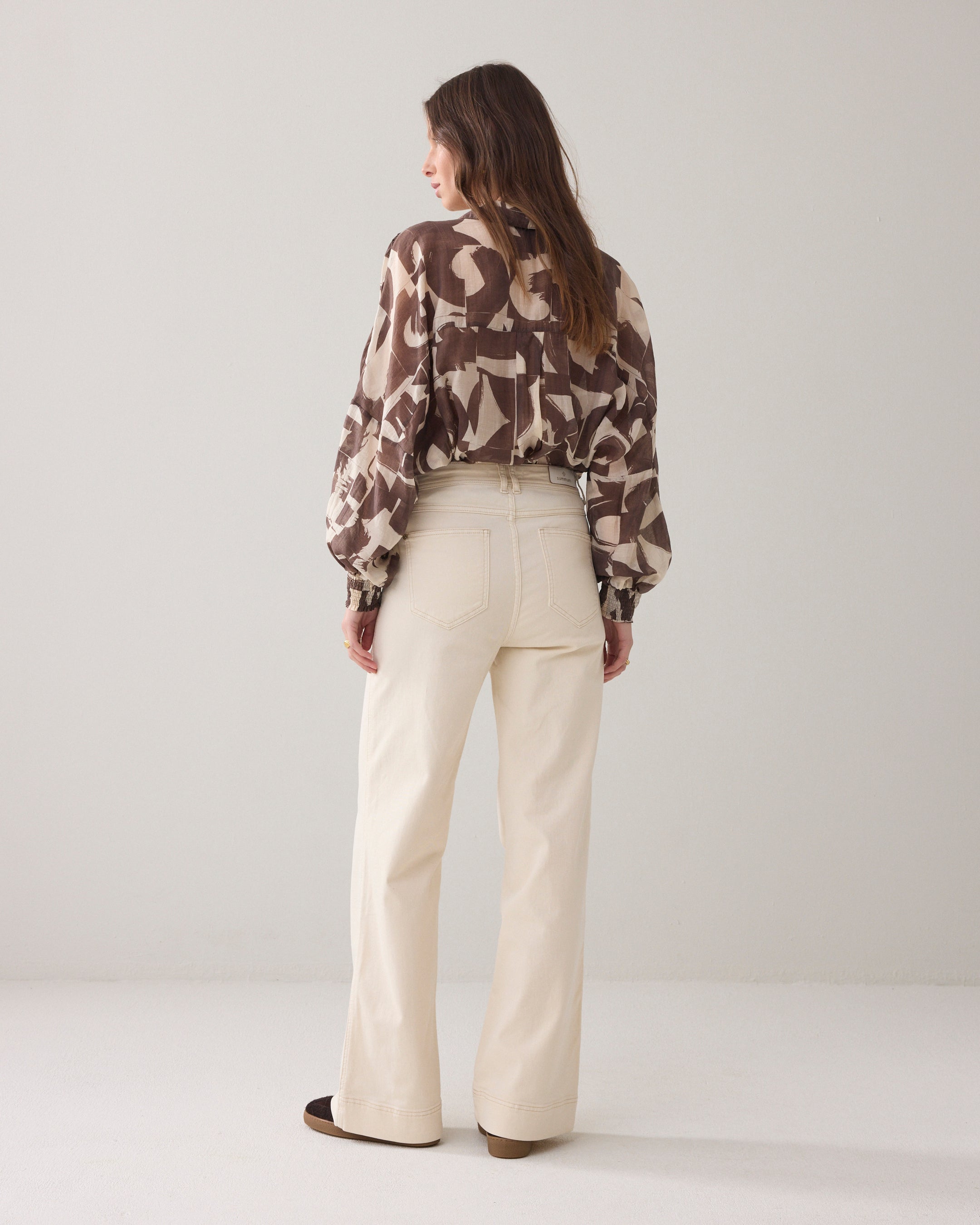 Flared broek hoge taille