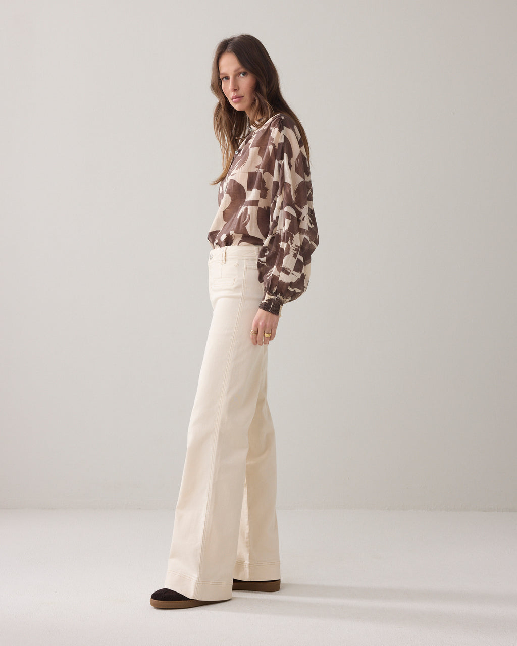 Flared broek hoge taille
