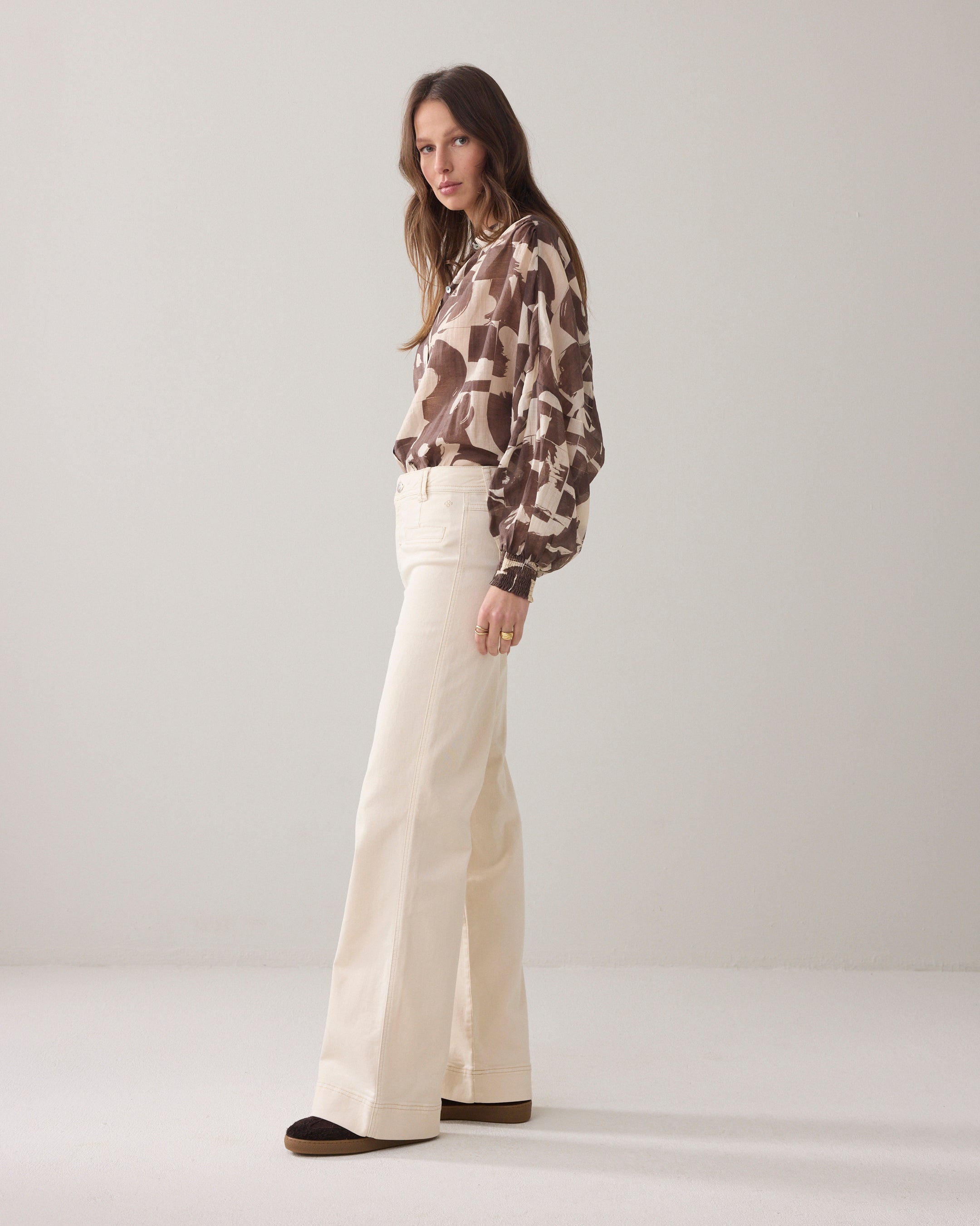 Flared broek hoge taille