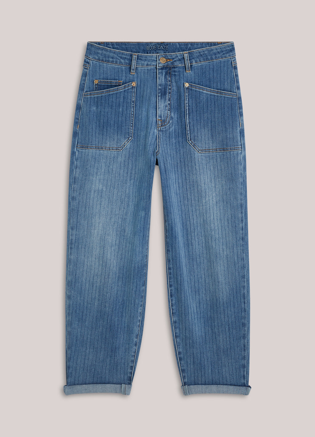 Jeans avec une bande imprimée au laser