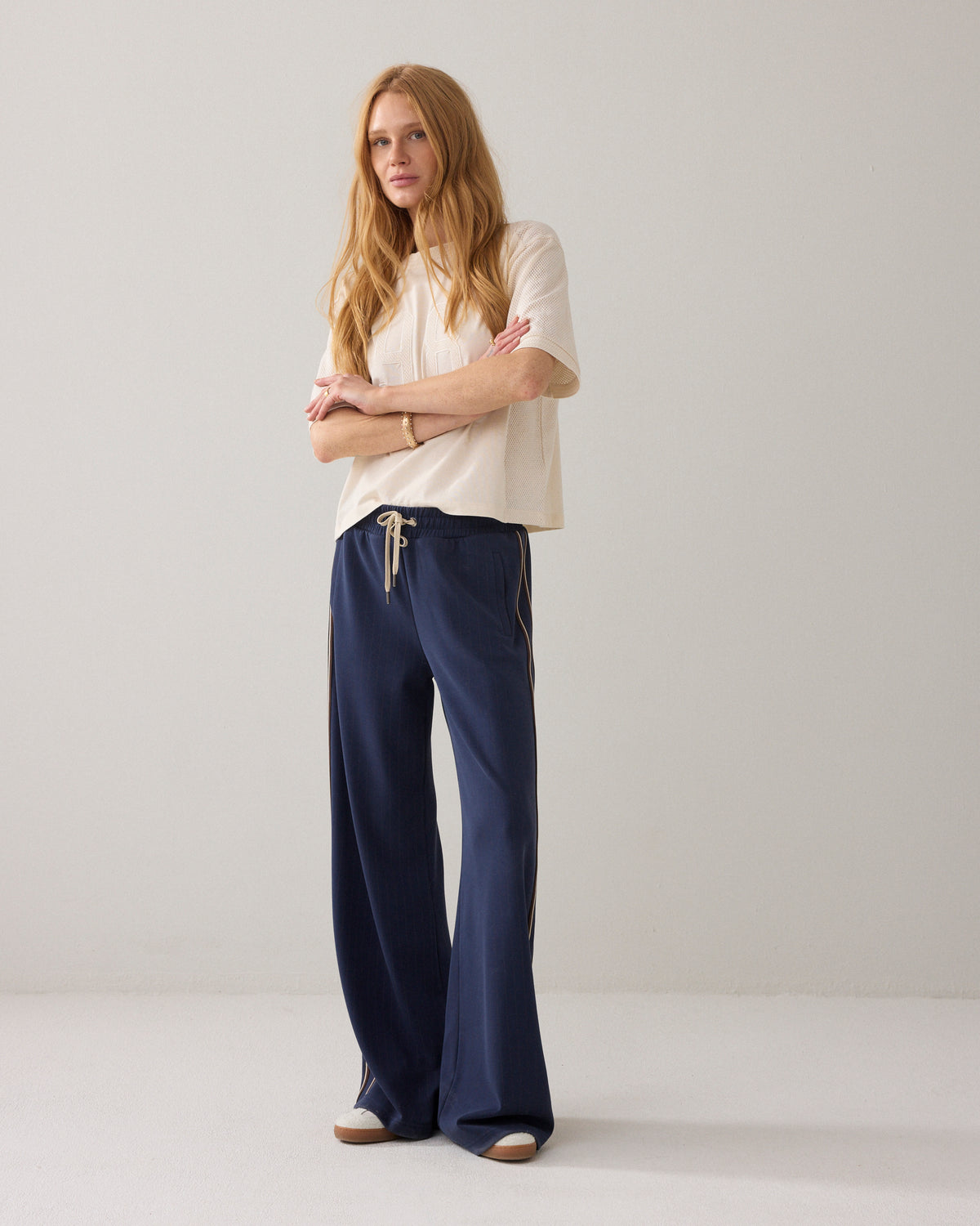 Pinstripe scuba broek