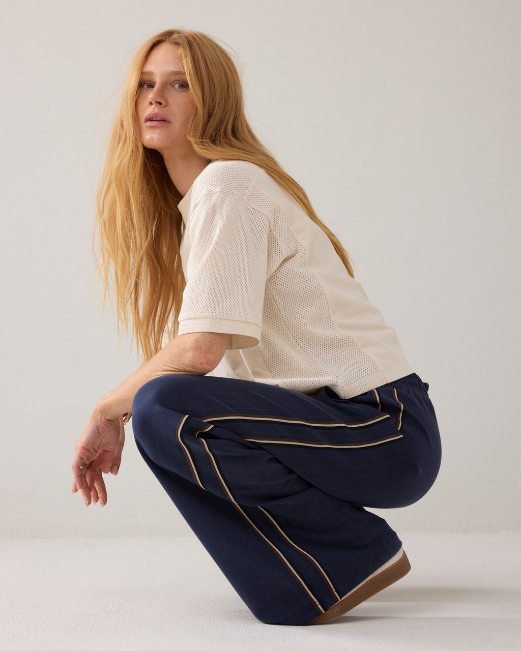 Pinstripe scuba broek
