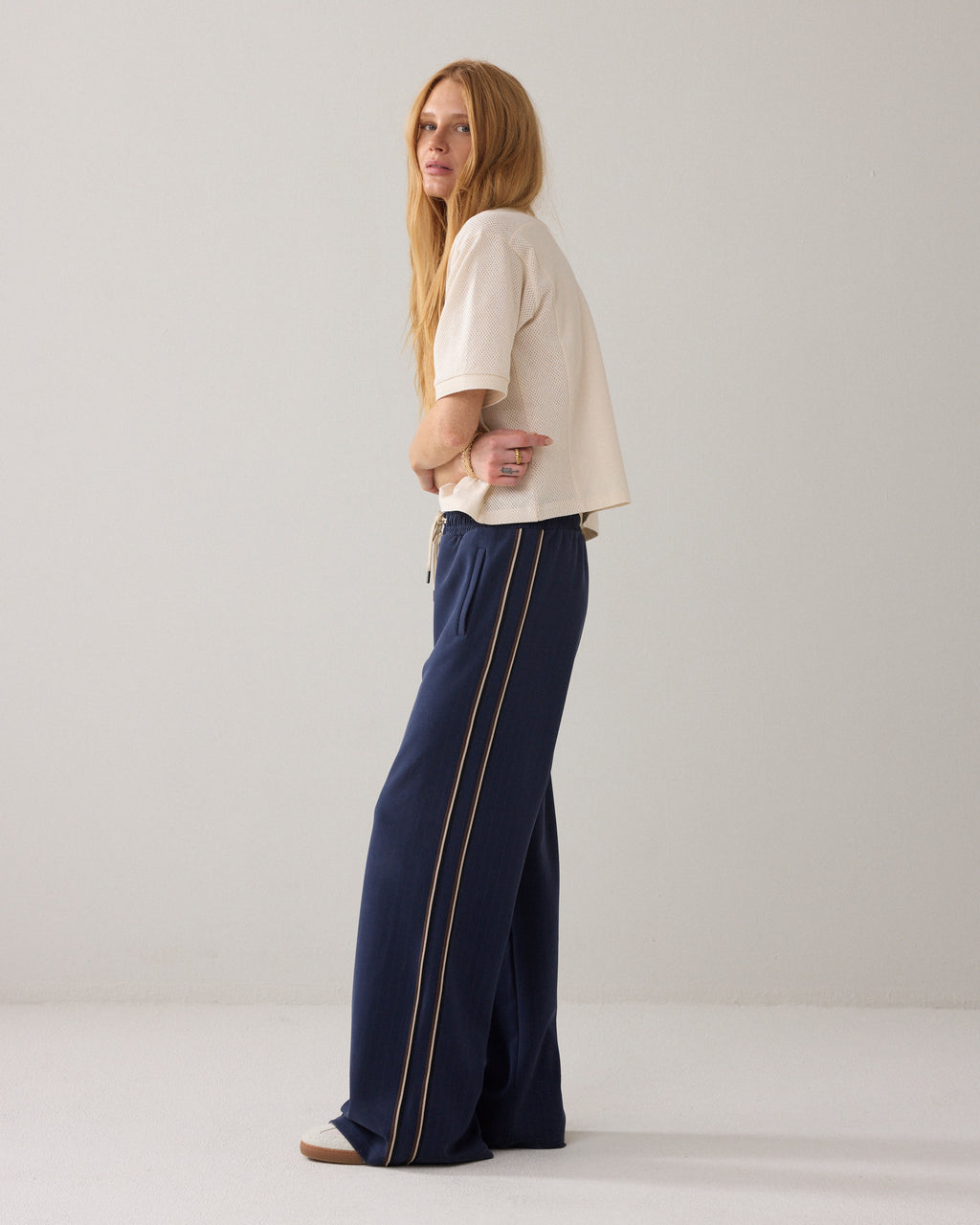 Pinstripe scuba broek