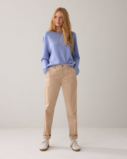 Slim chino satijngeweven