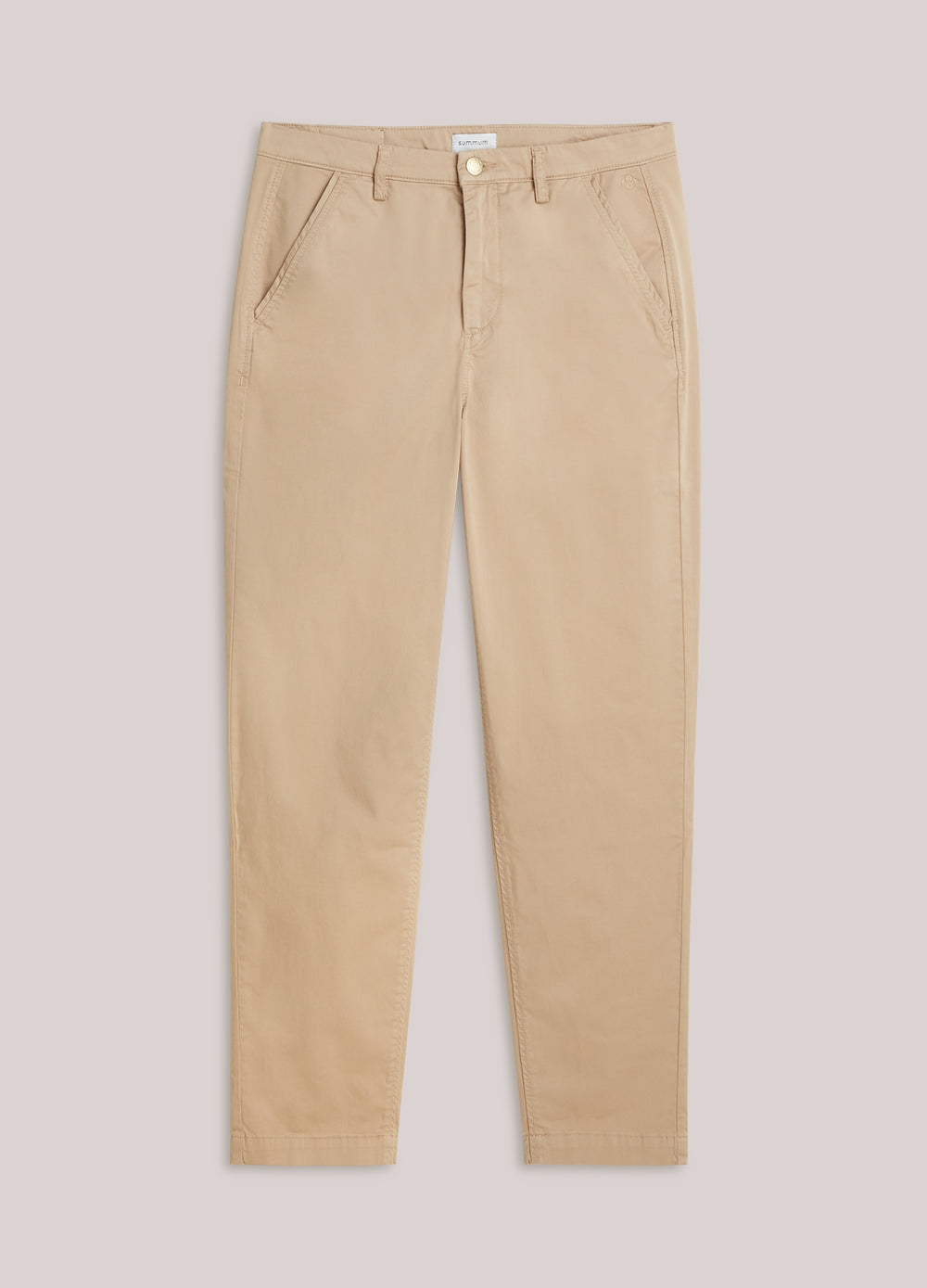 Slim chino satijngeweven
