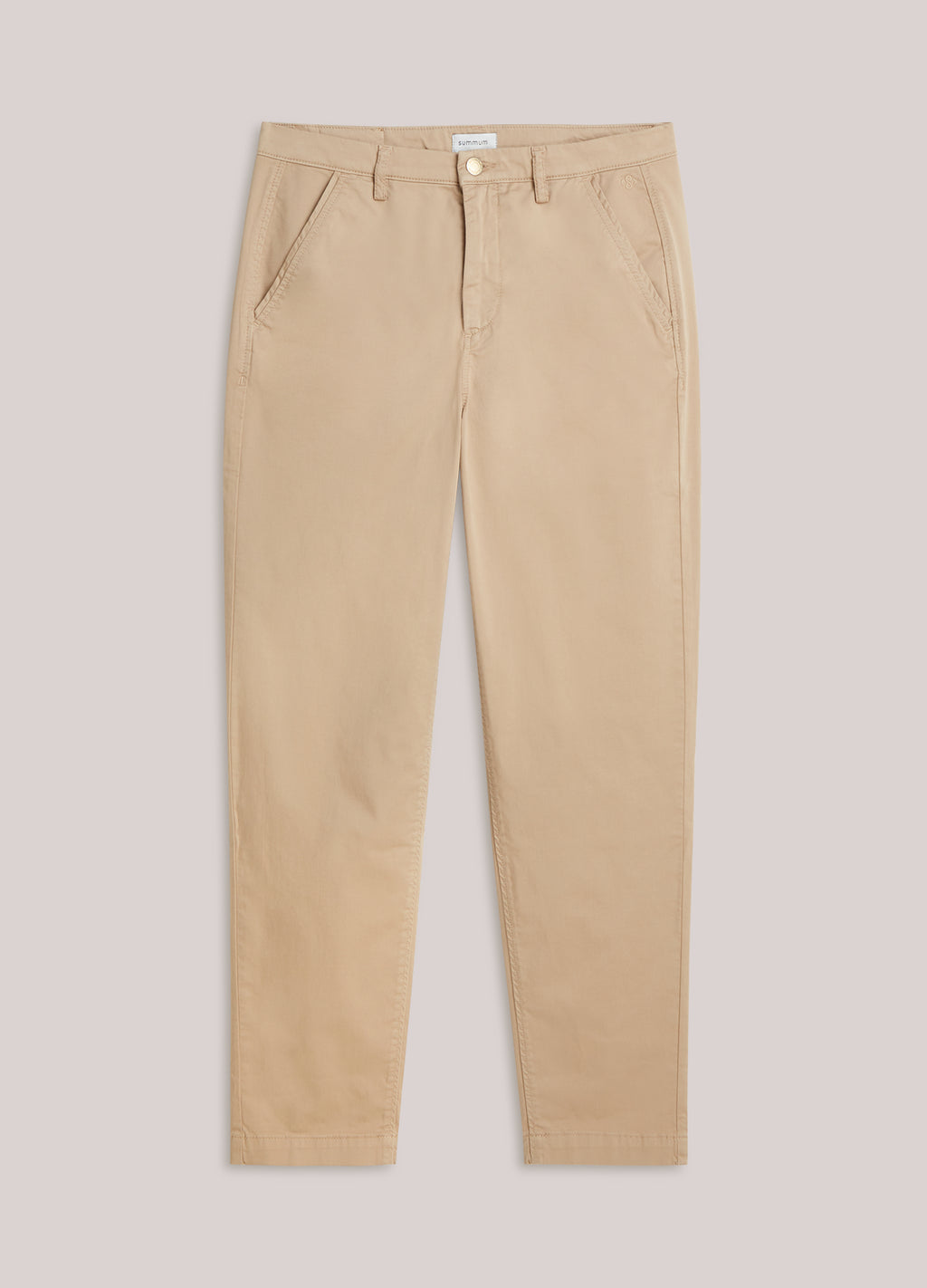 Slim chino satijngeweven