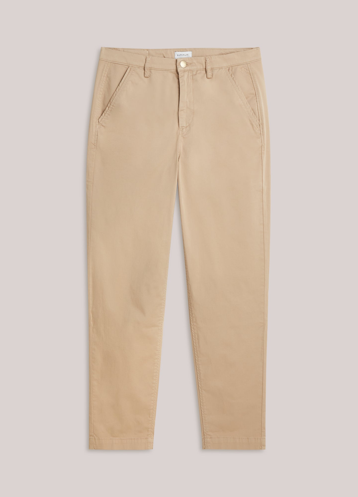 Slim chino satijngeweven
