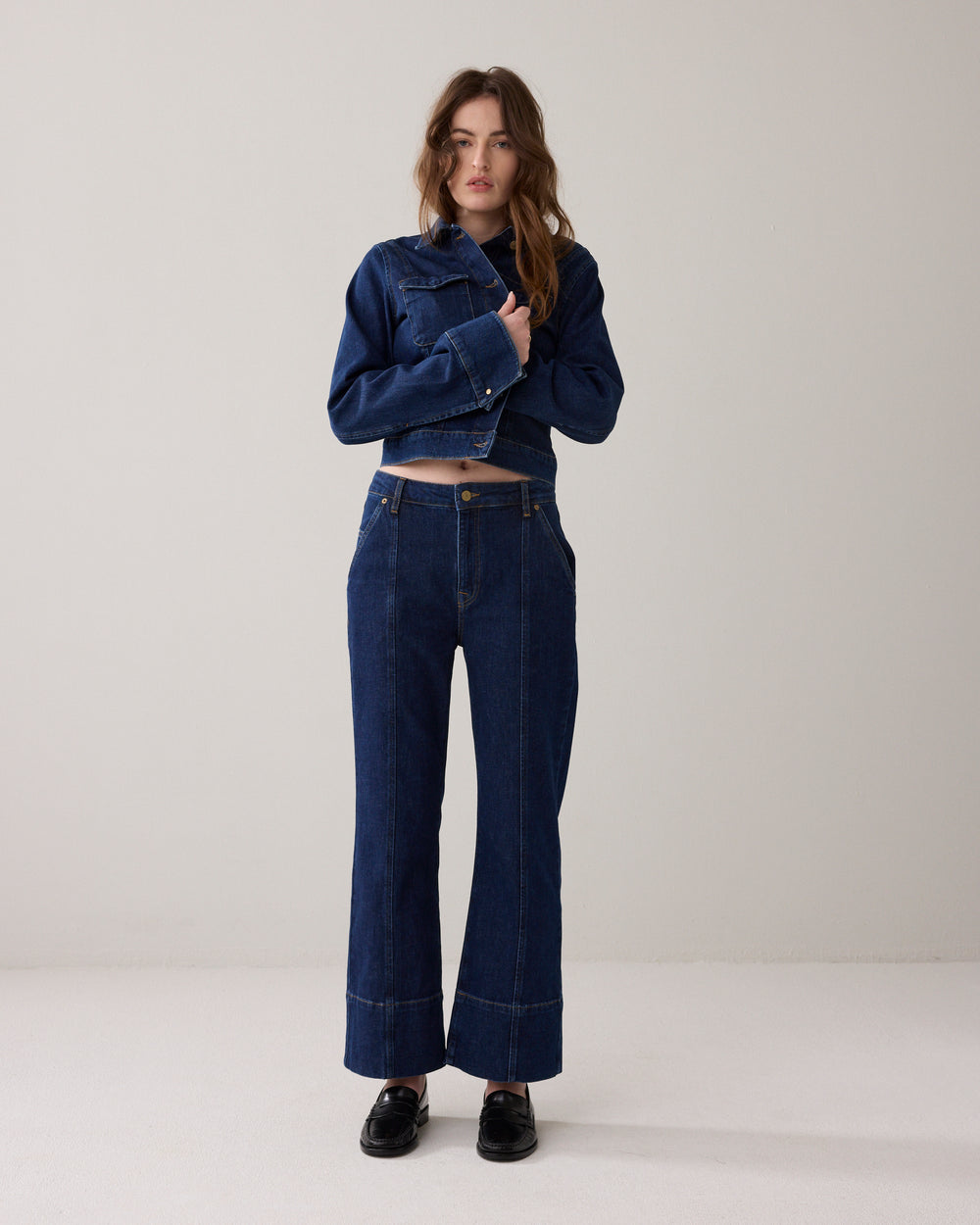 Flared jeans rinse denim