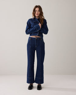 Flared jeans rinse denim