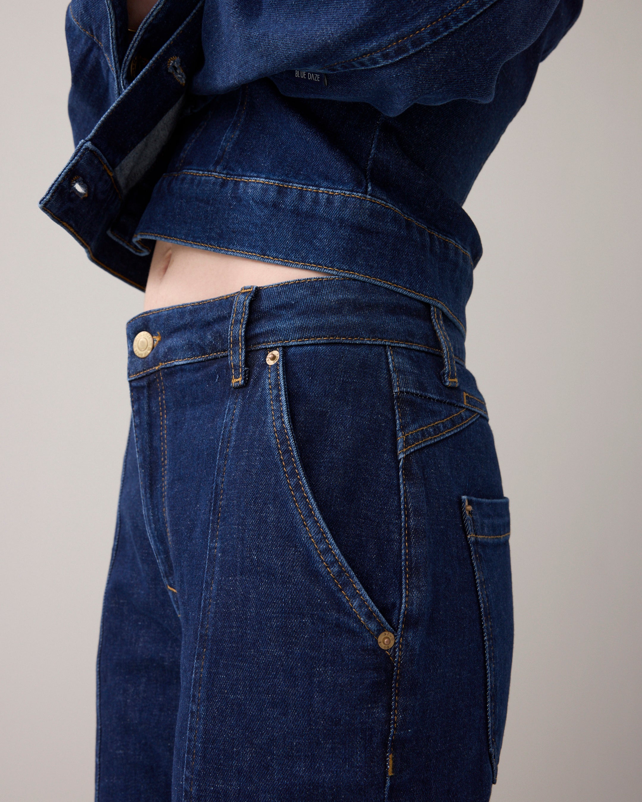 Flared jeans rinse denim