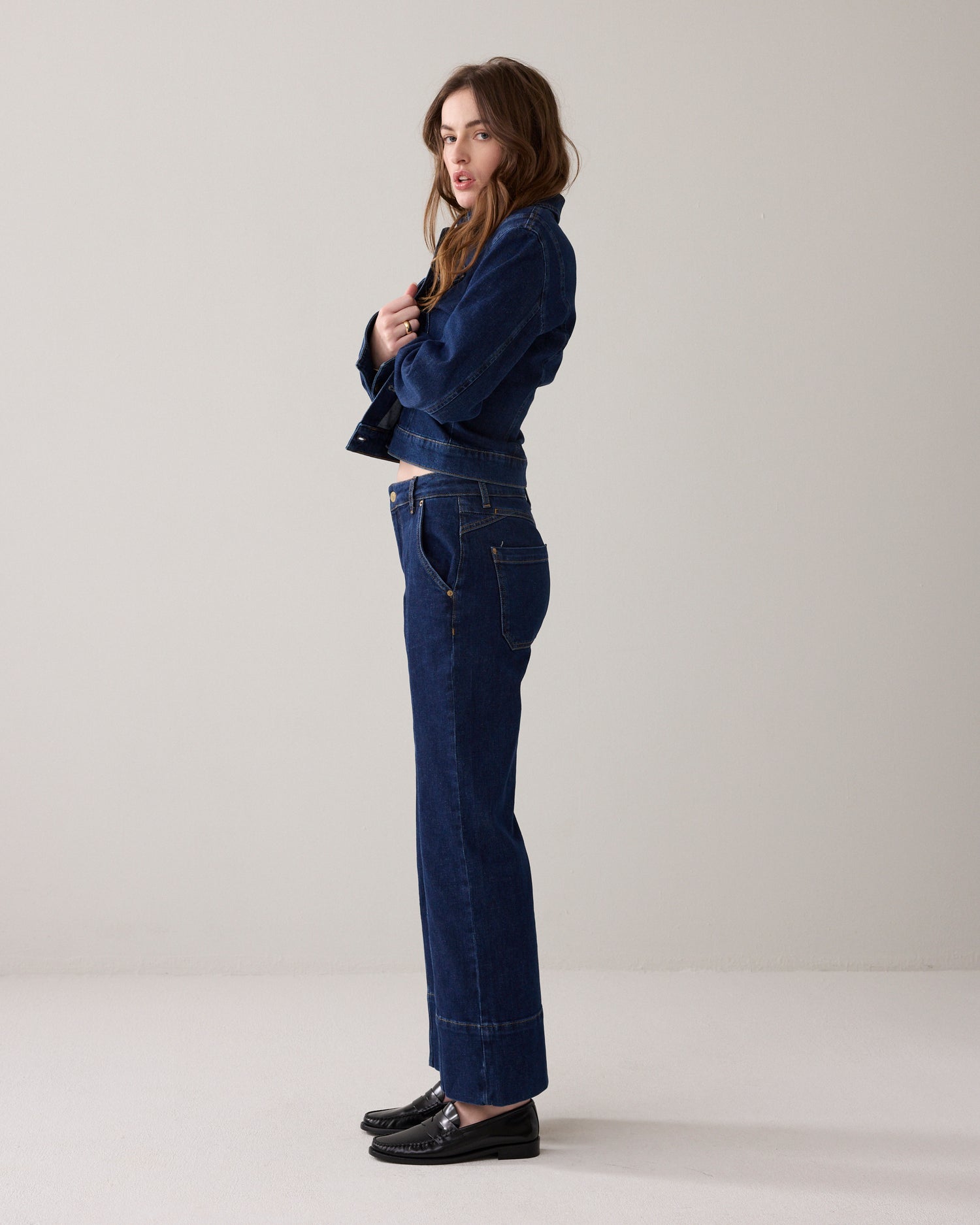 Flared jeans rinse denim