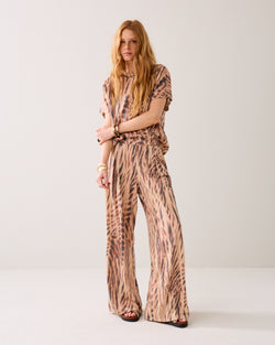 Lurex broek met wijde pijp
