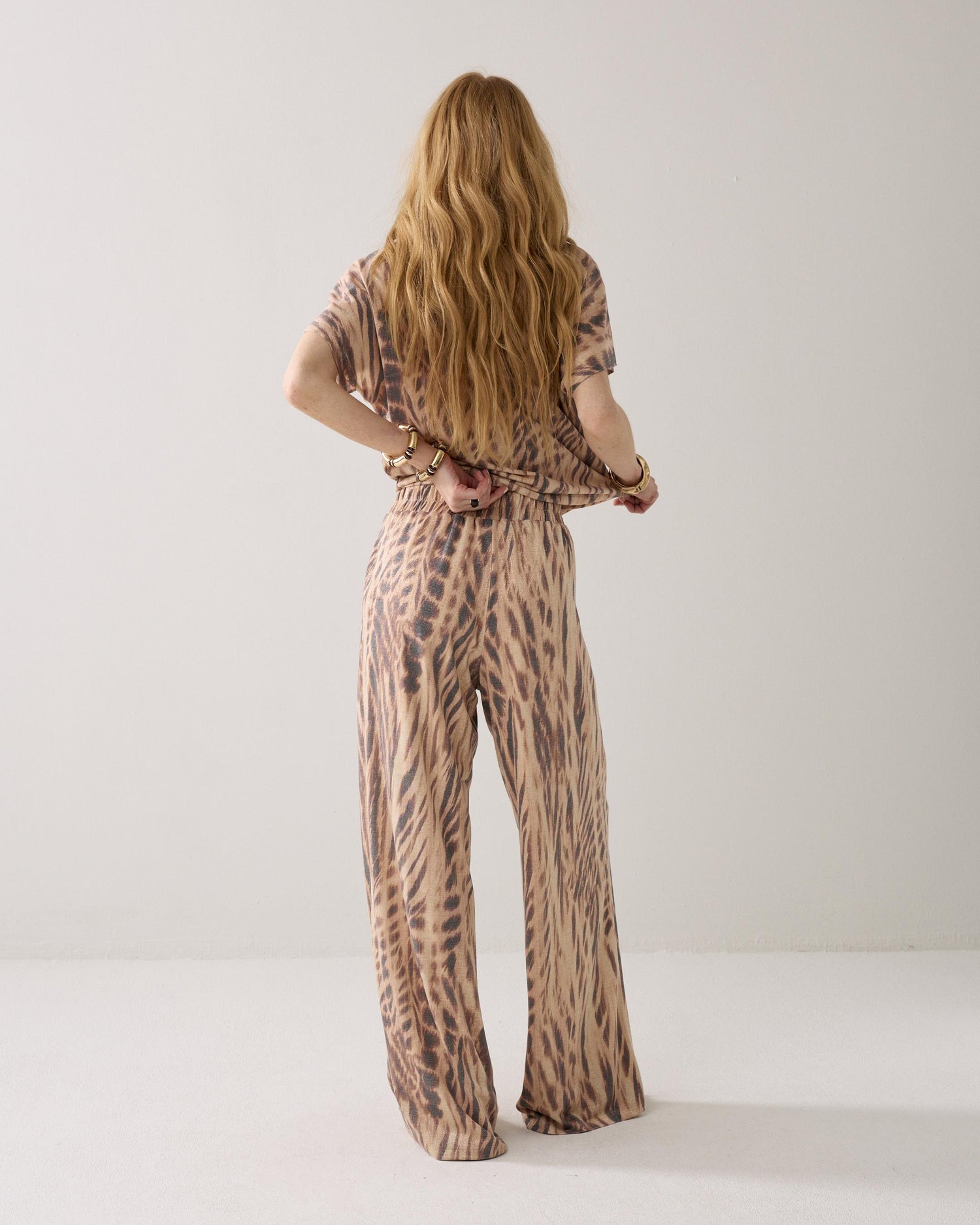 Pantalon en lurex à jambe large