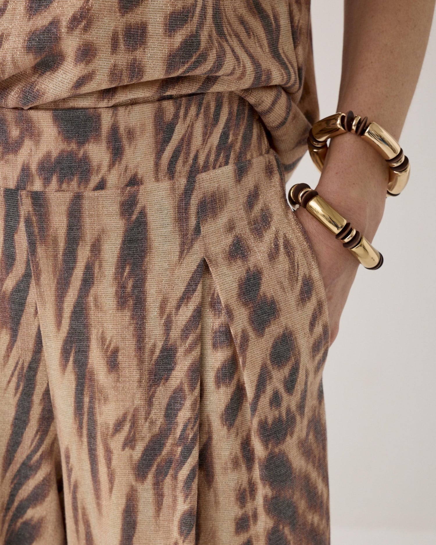 Pantalon en lurex à jambe large