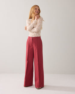 Wijde broek katoenblend
