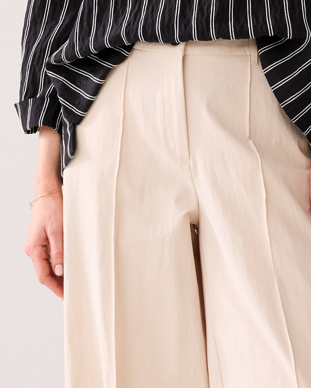 Wijde broek katoenblend