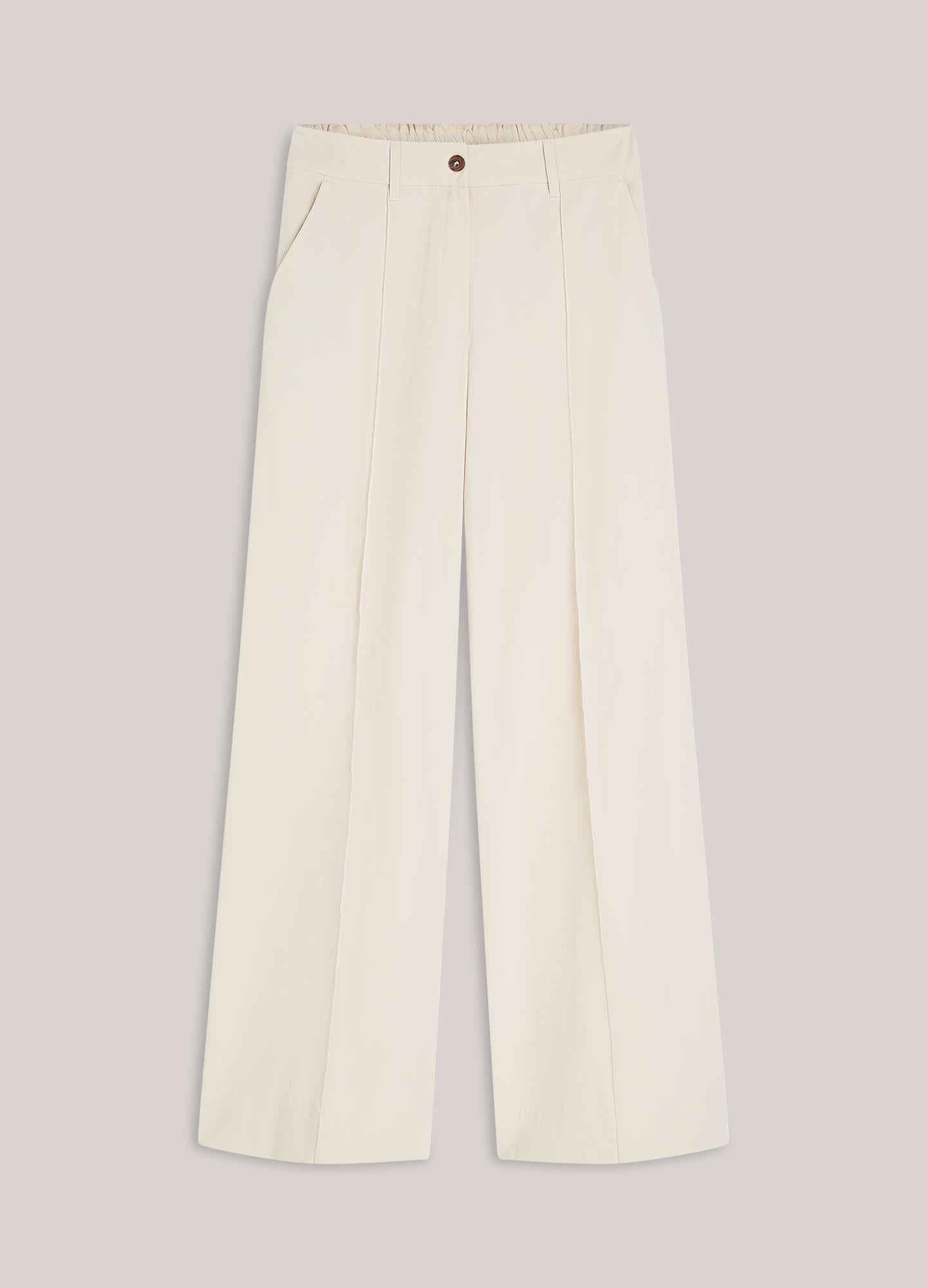 Wijde broek katoenblend