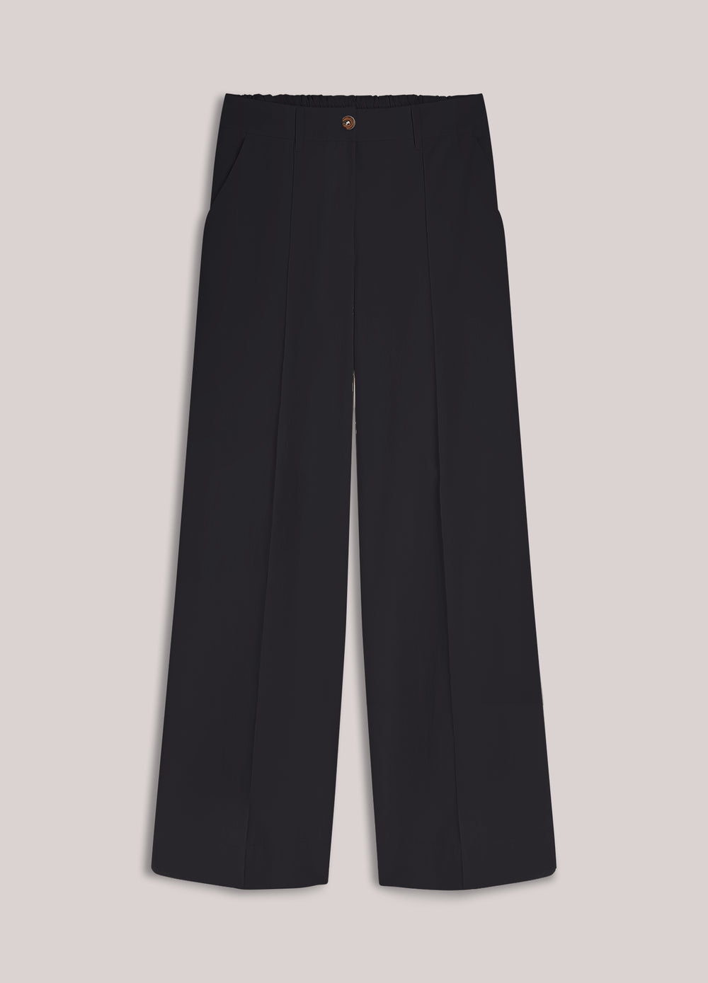 Pantalon large en coton mélangé