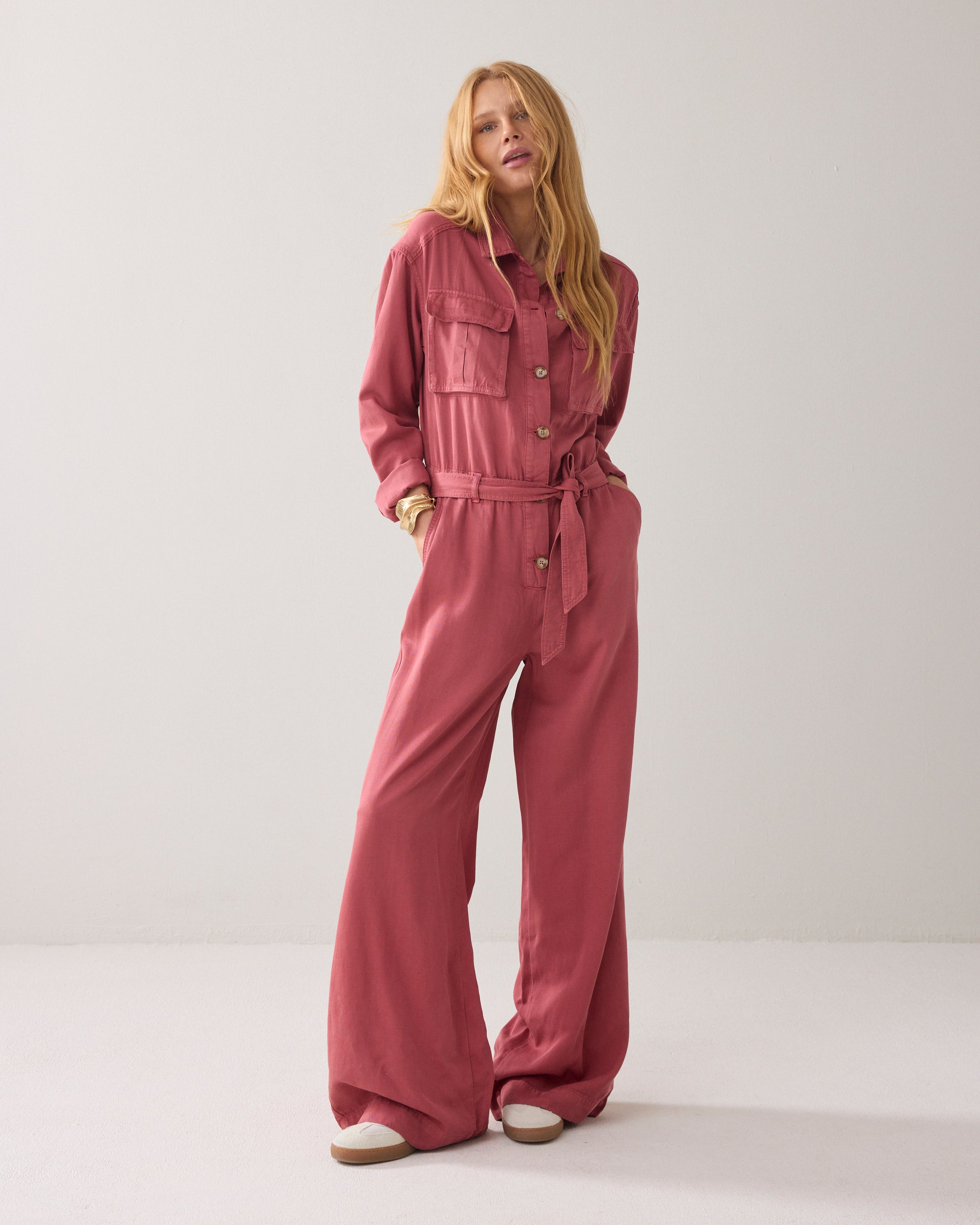 Combinaison oversize en mélange de lyocell