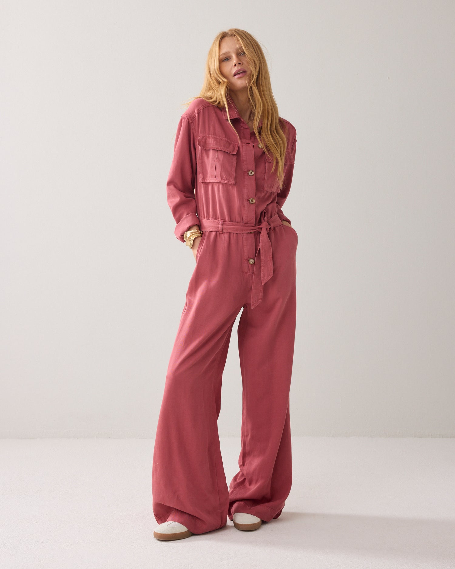 Oversized jumpsuit lyocell-blend