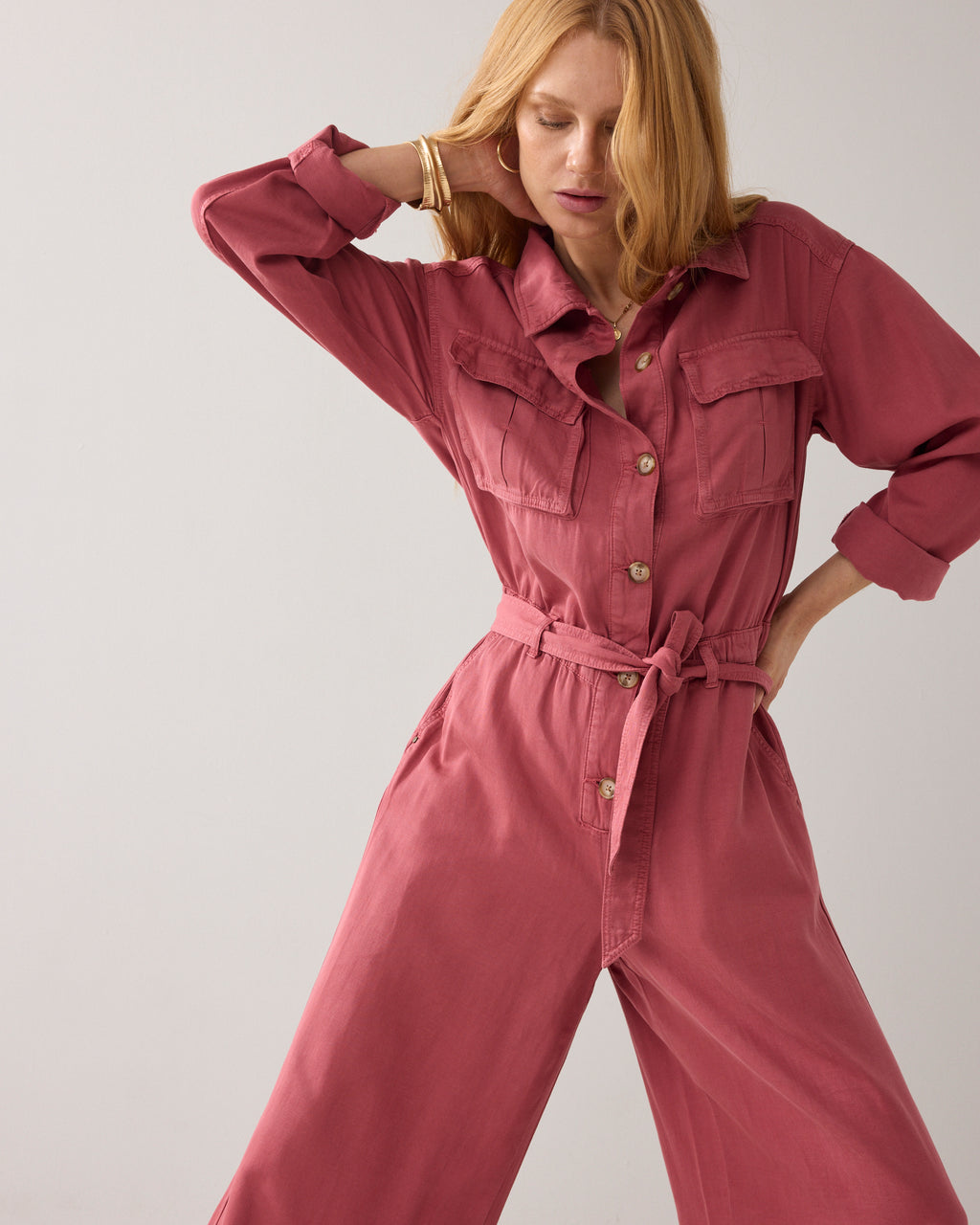 Combinaison oversize en mélange de lyocell