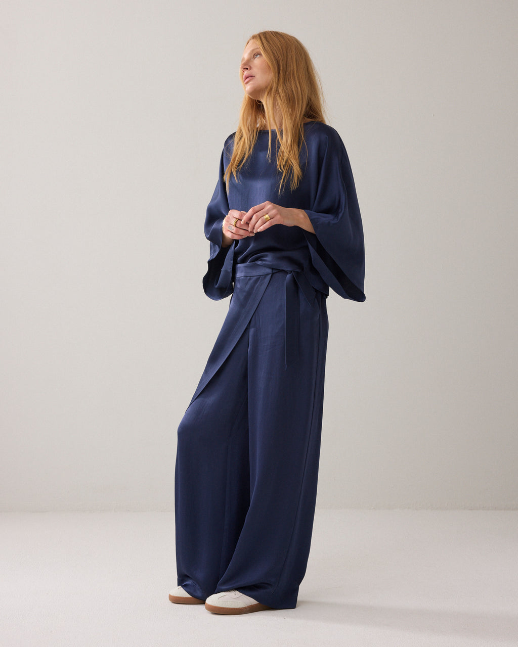 Wijde broek met overslag