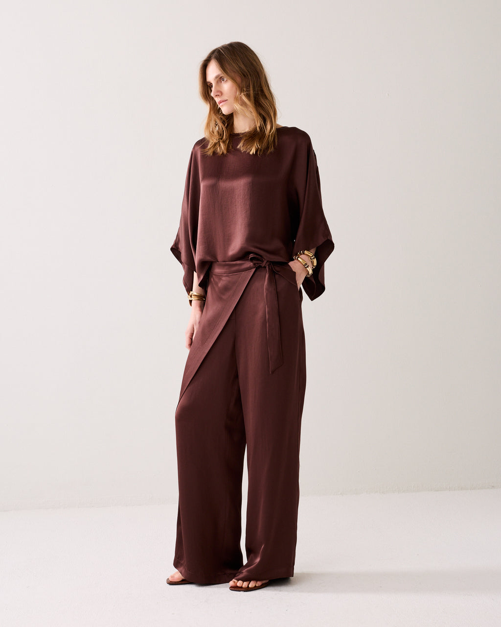 Wijde broek met overslag