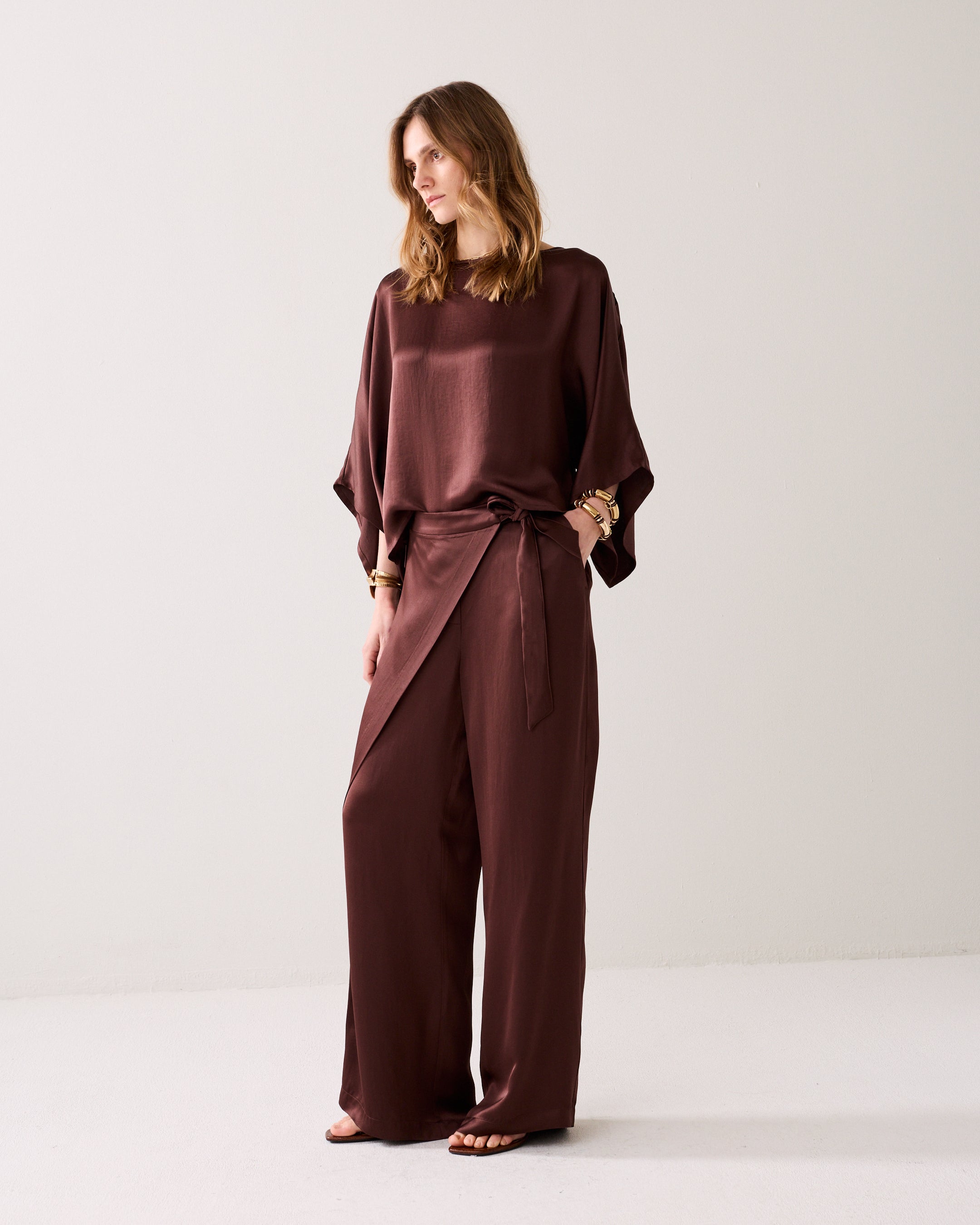 Wijde broek met overslag