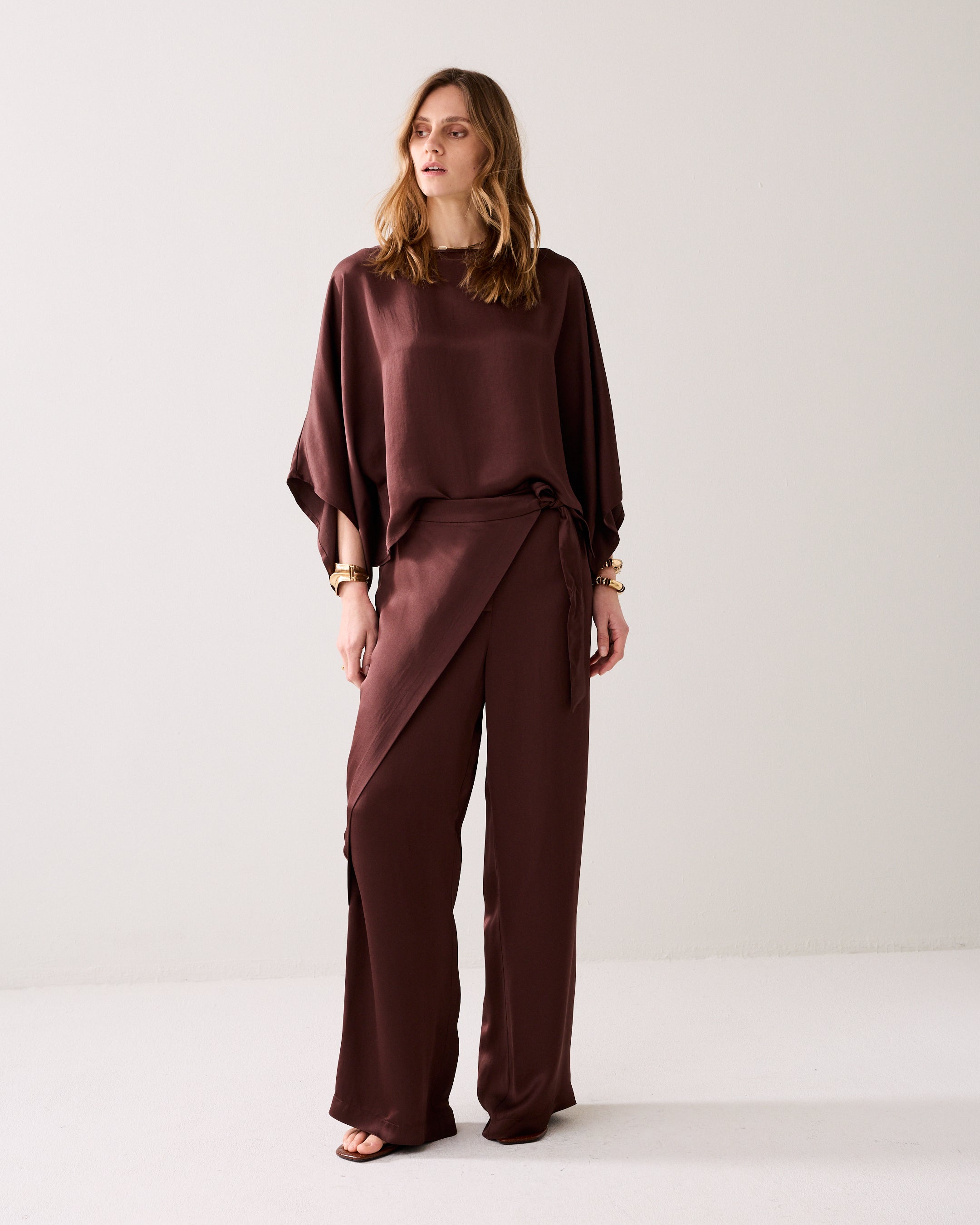 Wijde broek met overslag