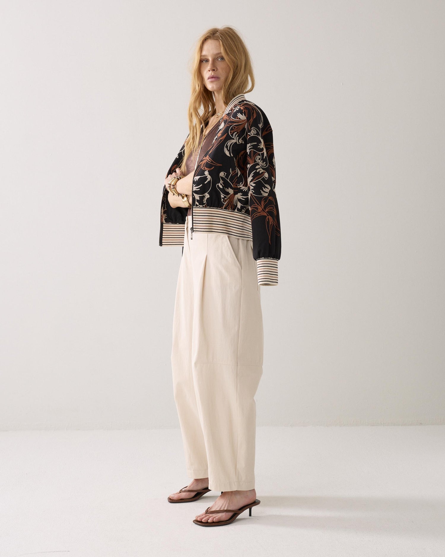 Cocoon-fit cotton-blend trousers