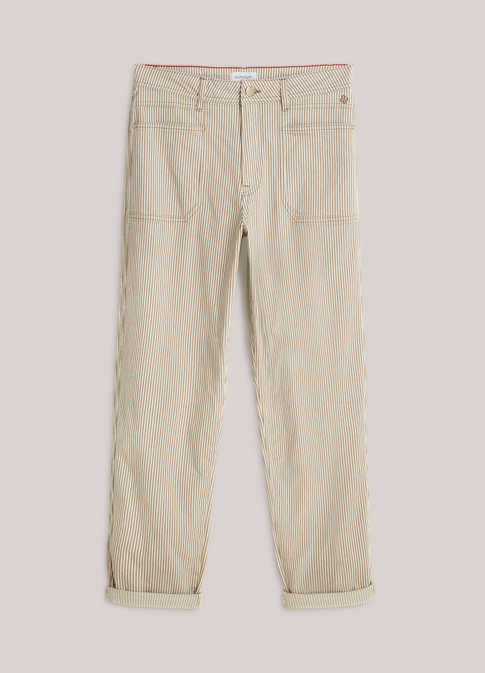 Gestreepte broek tapered fit