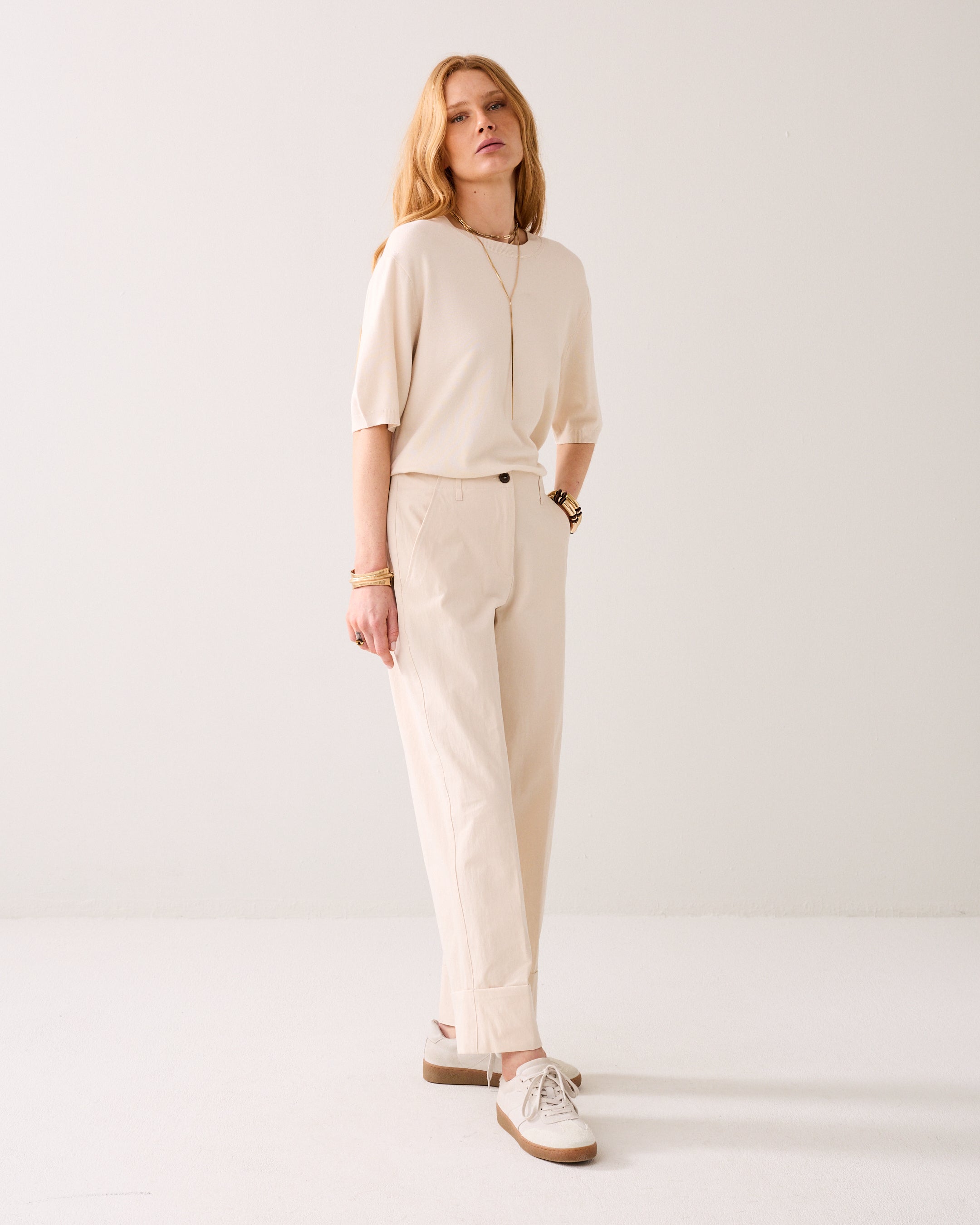 Rechte broek met omslag