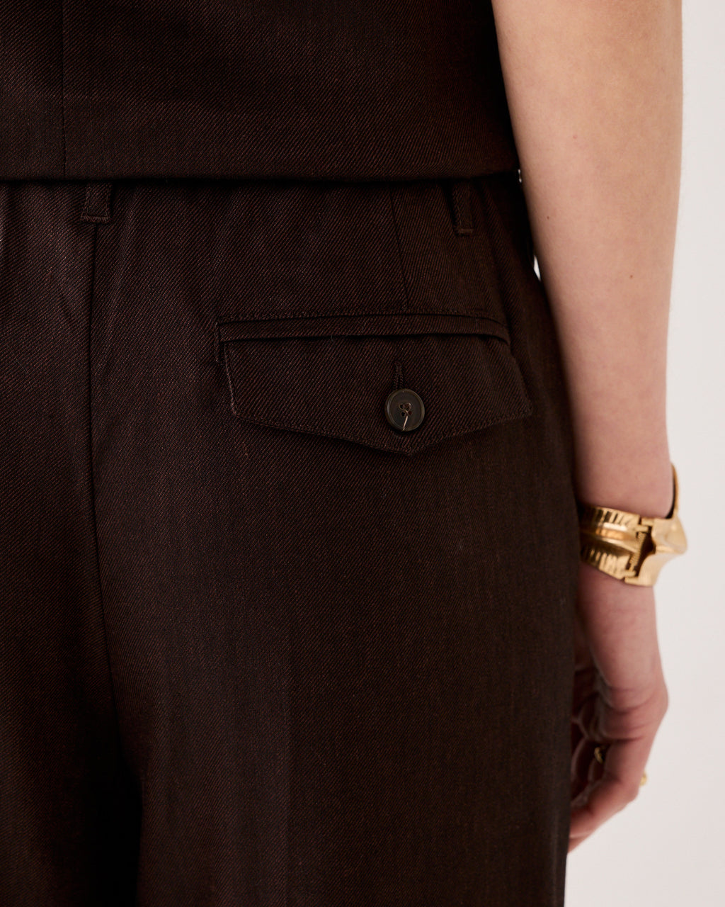 Pantalon droit en lin mélangé