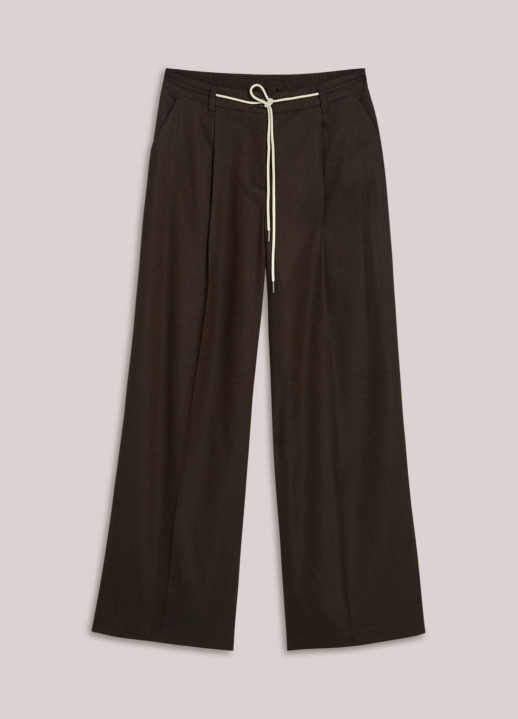 Pantalon droit en lin mélangé